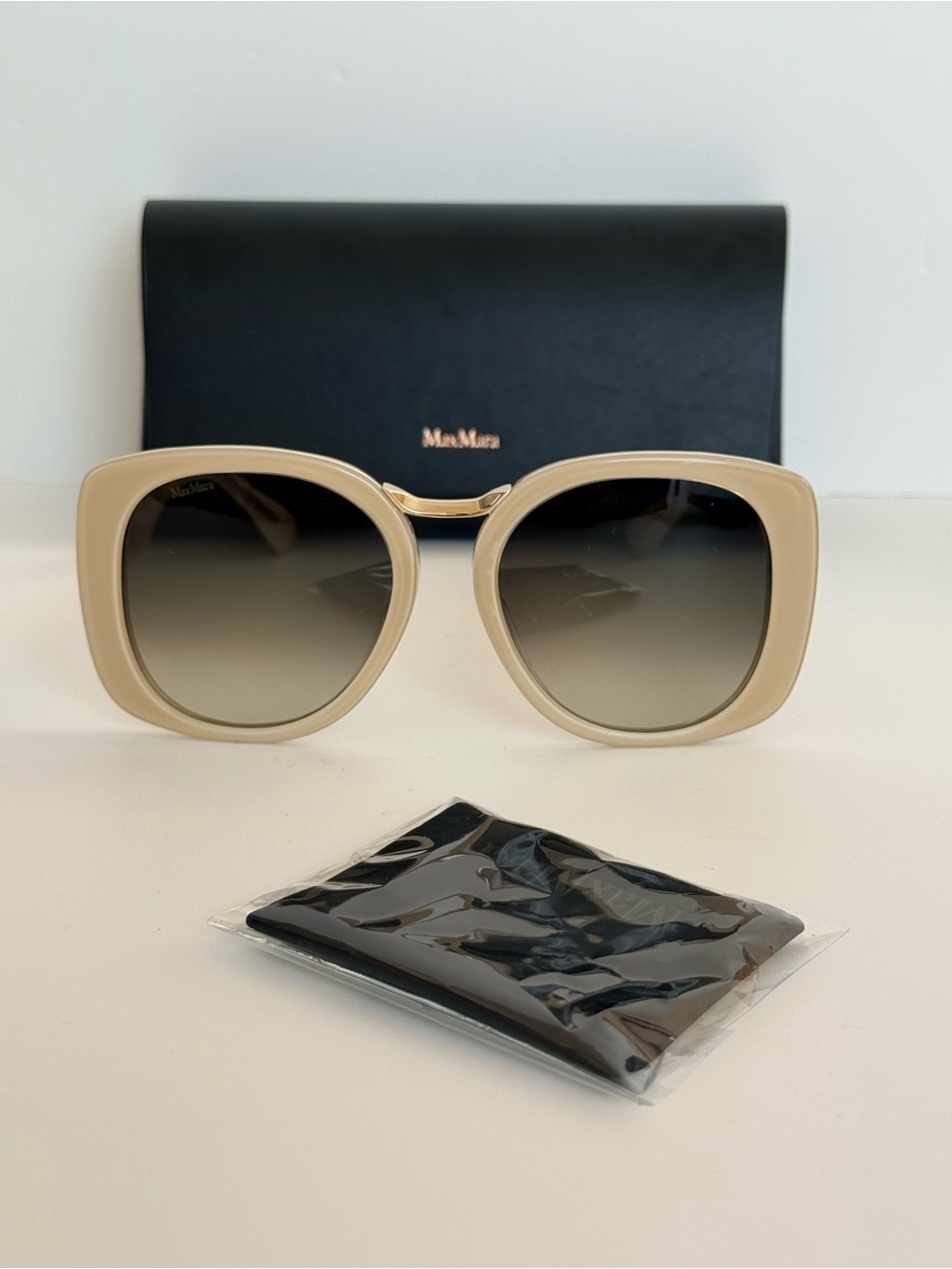 MaxMara Women’s MM0092 BRIDGE Beige Sunglasses 55 MM